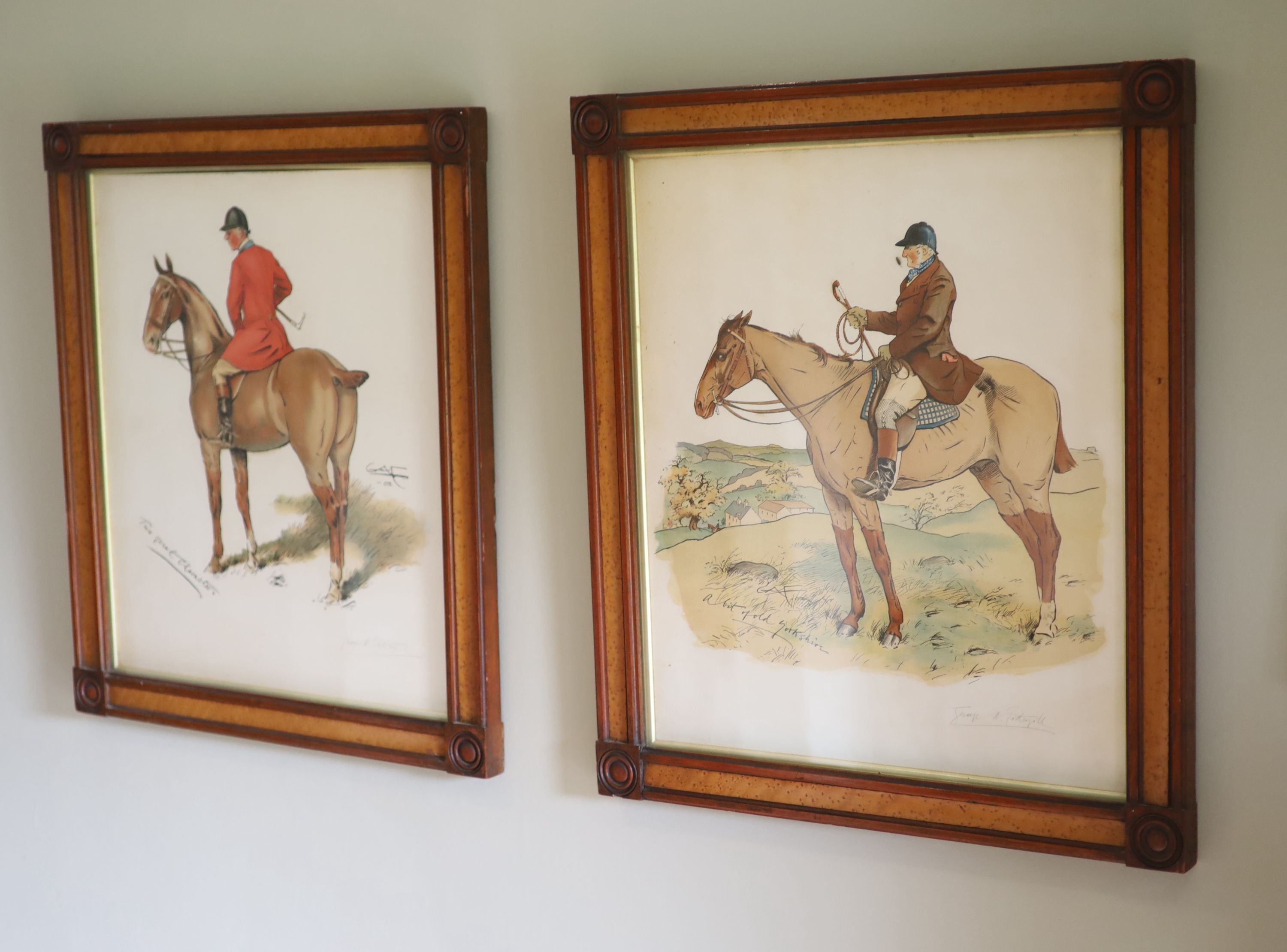 George A. Fothergill, pair of chromolithographs, 'Two Great Characters' and 'A Bit of Old Yorkshire', signed in pencil, 50 x 44cm